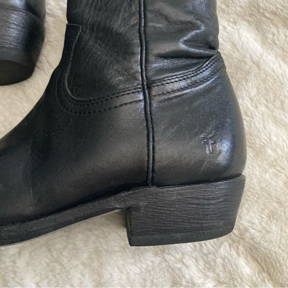 Frye Black Leather Ankle Boots Booties - Picture 2 of 13